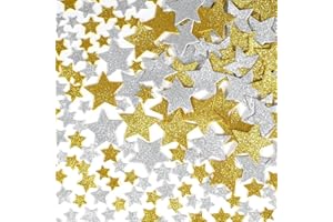 ALEGRE® Moosgummi Selbstklebend Sterne Sticker, 100 Stück Glitzer Schaumstoff EVA Stern Aufkleber, Glitzerstern Aufkleber Glitzerstern Sticker für DIY Weihnachten Deko Weihnachtskarten Weihnachtstüten