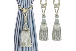 BEL AVENIR - Fermatende decorativi, realizzati a mano, con nappe, colore: blu, 2 pezzi