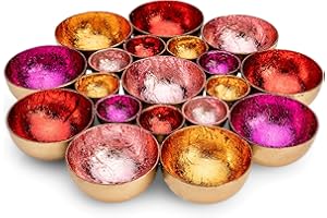‎ZEYA ZEYA Teelichthalter Metall, Ø 21 cm, rot pink rosa orange, Teelicht Deko für bis zu 10 Teelichter, Bunte Tisch Dekoration, Präsent zum Geburtstag, Deko Wohnzimmer