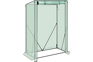 WOLTU Foliengewächshaus Tomatengewächshaus, PE-reissfeste, wasserdichte Plane mit Rolltor, für Garten, Terrasse, Hinterhof, 100x50x150/136cm, Grün