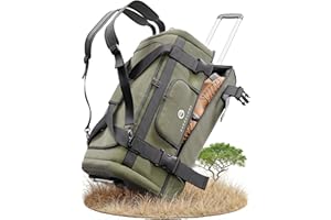 EVERGLOBE Reisetasche mit Rollen 90l Groß - 3in1 Tasche + Trolley + Rucksack | Reisekoffer mit Rollen Travel Bag Sporttasche Duffle Bag Koffer Urlaub Reise Outdoor Sport | Damen und Herren Khaki
