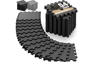 MONZANA® Tapis de Protection de Sol Noir 30 x 30 cm Mousse EVA 54 pièces Dalles de Protection Sport Piscine Jeu Enfant