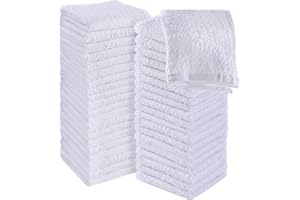 Utopia Towels -Set de Gants de Toilette (Lot de 60 - Blanc) -100% Coton filé à l'anneau, Serviettes de Toilette 30 x 30 CM, Debarbouillette très absorbants-Petite Serviettes