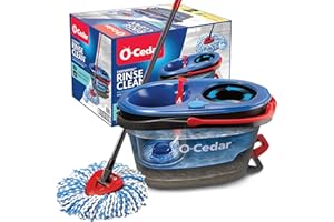 O-Cedar EasyWring RinseClean Microfiber Spin Mop & Bucket Floor Cleaning System, Grey