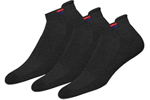 NAVYSPORT Men's Low Cut Athletic Cotton Cushion Ankle Socks with Sports Tab, Pack of 3 (Free Size)