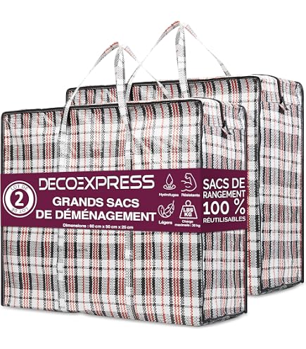 Pack and Move - Lot 4 Sacs Rangement Recylés - 55 x 35 x 30 cm - Poignées solides - Déménagement et Transport - Ultra Résistant - Réutilisable - 55L | Leroy Merlin Pack and Move - Lot 4 Sacs Rangement Recylés - 55 x 35 x 30 cm - Poignées solides - Déménagement et Transport - Ultra Résistant - Réutilisable - 55L | Leroy Merlin