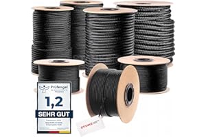 Seilwerk STANKE Corda polipropilene nero 2mm - 10m | Spago per orto, per tende, da campeggio | Corda resistente per esterno ai raggi UV
