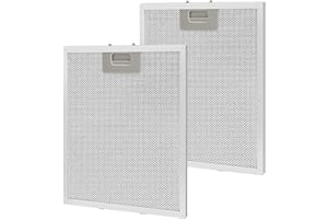 HIEGVOR 2 x Metallfettfilter kompatibel mit Dunstabzugshaube 320x260mm Filter Metall Ersatzfilter Aluminium-Fettfilter Austauschfilter Universal