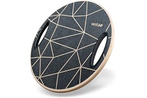 ‎VESTA+ Vesta+ Balance Board Holz + Fitness App, Balanceboard aus nachhaltigem Eichenholz - Der Balance Board Testsieger für das Plus in Deinem Workout, Wackelbrett Balance Board Erwachsene Therapiekreisel