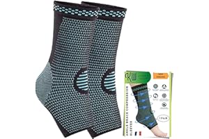 KWIM'S France® 2 PCS Chevilleres Professionnelles Chaussettes de Compression Homme Femme/Attelle Cheville/Chevillere entorse/Soulage Gonflement, Douleur, Tendinite Achilléenne Atele Foot (Vert, M)<