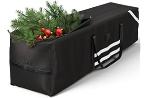 YITAHOME Sac de rangement pour sapin de Noël artificiel jusqu'à 7,5 m de hauteur, robuste, étanche, avec poignées robustes et fermeture éclair, noir