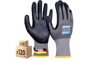 MK-Glove Arbeitshandschuhe Herren aus Nylongewirke (3 Paar) - Präzise und Angenehme Schutzhandschuhe - Robust Montagehandschuhe aus Atmungsaktiv Maschenware - Grau - 9-L