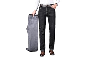 ziilay Thermojeans Herren Thermohose Schneehose gefütterte Winterhose Winterjeans mit Fleece