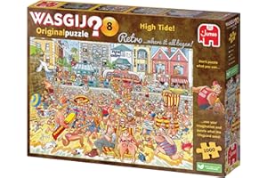Wasgij Retro Original 8, High Tide - 1000 Piece Jigsaw Puzzles for Adults - Fun, Challenging & Brainteasing Adults Jigsaw Puzzle - Uncover the Puzzle - 100% Recycled Cardboard - 1000pcs - Jumbo