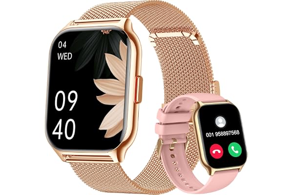 ZOSKVEE Montre Connectée Femme Homme avec Appel Bluetooth, 2,0" HD Smartwatch, 100+ Sportifs, Moniteur de Sommeil Cardiofréquencemètre Tension Artérielle SpO2, Montre Podometre pour iOS Android