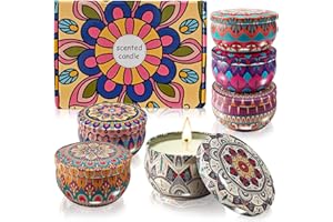 YIWER Świece zapachowe, prezent dla kobiet, aromaterapeutyczne świece do domu, naturalne, 100% wosk sojowy, odprężające, zestaw na Dzień Matki, do jogi, na Boże Narodzenie, urodziny, walentynki, 6 sztuk