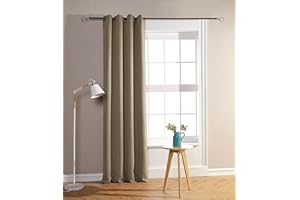 HOMEROKK Rideau Occultant 100% Polyester (Taupe Clair, 140 X 260 cm)