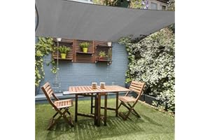 HAIKUS Tenda Vela Rettangolare 4x5 m, Traspirante, Permeabile, Grigia Scura, Tela Vela Ombreggiante 5x4 m, Telo Telone Ombreggiante per Esterno, Giardino, Terrazzo, Balcone, Grafite