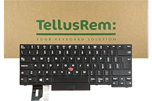 TELLUSREM Sostituzione della Tastiera Lenovo T480s Regular Black - IT Non retroilluminata per Lenovo Thinkpad T480s, T490, E490, L480, L490, L380, L390, L380 Yoga, L390 Yoga, E490, E480