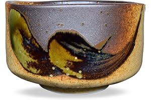 Mino Ware Japanese Handcrafted Matcha Tea Bowl Brown, Matcha Tea Cup Ceremony, Autentico Pottery, Shigaraki Oribe Chawan