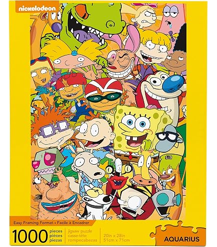 AQUARIUS SpongeBob SquarePants - Puzzle da 1000 pezzi per il 25° anniversario (puzzle da 1000 pezzi) con licenza ufficiale SpongeBob Merchandise & Collectibles -55,9 x 71,1 cm - Esclusiva