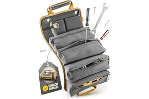 PEAKFEVER Organizer - Werkzeugtasche | Inkl. Gurt | für Werkzeug und Zubehör | Ideale Werkzeugrolle für Werkstatt - Garage - Arbeitstasche Herren & Damen