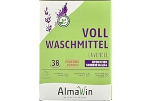 ‎ALMAWIN AlmaWin Vollwaschmittel Lavendel 2kg, 38 Waschladungen, mit Waschkraftverstärker, vegan