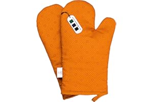 LAFFAIR Orange Oven Mitts Premium Non-Slip Orange Oven Gloves - Orange Oven Mitt Stylish & Versatile Orange Kitchen Accessories Oven Gloves Orange