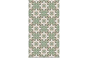 Panorama Alfombra Vinílica Cocina Baño - Modelo Azulejo Oriental Verde 60x110 cm - Varios tamaños - Decoración Hogar