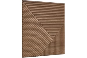 NOVECRAFTO Pannelli Murali 3D con Adesivo Incluso - 18 Fogli che Coprono 4,5 m²| Pannelli Decorativi 3D Parete | Piastrelle Murali Design Linea Chevron in Legno - Ogni Pannello 3D Parete Misura 50cm x 50cm