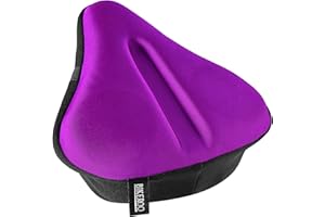 Bikeroo Bike Seat Cushion - Padded Gel Bike Seat Cover, Compatible with Peloton, Adjustable for Men & Womens Comfort on Stationary Exercise, Mountain and Road Bicycle Seats