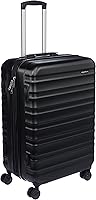 AmazonBasics - Valigia Trolley rigido con rotelle girevoli, 68 cm, Nero