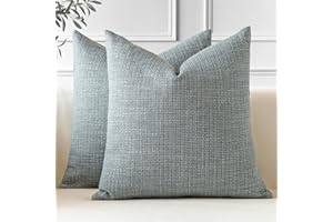 JOTOM Juego de 2 Fundas de Cojín 60x60 cm Gris Oscuro Lino Fundas de Almohada Decorativas 24x24 Pulgadas Cuadradas Funda de Cojín Decoración del Hogar para Sofá Cama