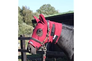 Snuggy Hoods Weatherproof Turn Out Head for Horse or Pony (Burgundy, ML)