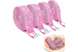EANLOLY 4 ×Selbstklebende Kristall Strass, DIY Dekoration Aufkleber,Selbstklebende Kristall Strass Diamant Band （Rosa）
