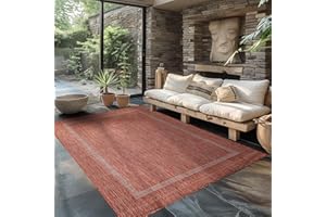 CARPETTEX TEPPICH Carpettex Tapis d'extérieur résistant aux intempéries, 120 x 170 cm, aspect sisal, rouge, idéal pour balcon, jardin, terrasse et comme tapis de cuisine, lavable, tissé à plat, imperméable, facile