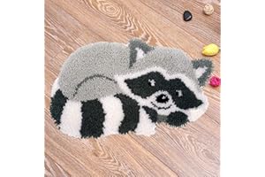 kingsea Kit de crochet de loquet à faire soi-même, travaux manuels, tapis imprimé en couleur, tapis de coussin, kits de crochet de loquet pour adultes, enfants, décoration d'intérieur – 50,8 x 38,1 cm