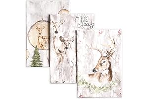 Maison d' Hermine Mountain Life 100% Baumwolle Set von 3 Multi-Purpose Küchenhandtuch | Bar Handtücher | Thanksgiving/Weihnachten (50cm X 70cm)