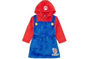 Szlafrok Super Mario dla dzieci | Chłopcy Dziewczęta Charakter Niebieski Czerwony Piżama Szlafrok | Koszula nocna do gier zręcznościowych