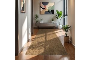 Paco Home Alfombra Exterior Interior Balcón Terraza Alfombra Cocina Monocolor Jaspeado, tamaño:80x250 cm, Color:Café