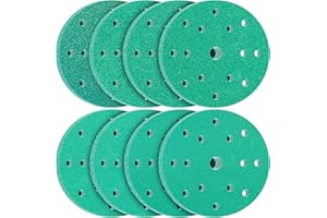 KONGMING 80 Stück Schleifpapier 150mm Klett Körnung 60 80 120 180 240 320 400 600 15 Loch für Exzenterschleifer