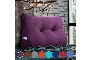 VERCART Rückenkissen Keilkissen Rückenlehne Kissen für Bett Sofa Kopfteil Gepolstert Bettkissen Wandkissen Sofakissen Groß Rueckenkissen Couchkissen Dekokissen Kordsamt Lila 80cm