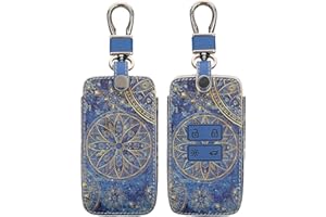 kwmobile Funda Compatible con Renault Llave de Coche de 4 Botones (Solo Keyless Go) - Cubierta de Cuero sintético - Case para Mando y Control de Auto con Mandalas