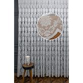 Evdepo Home Kırık Beyaz Ekstraforlu Pilesiz T&uuml;l Perde 100 x 200 cm