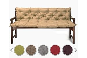sunnypillow Bankauflage Stuhlkissen Bankkissen 140 x 50 x 50 cm Sitzkissen und Rückenkissen für Hollywoodschaukel Polsterauflage Auflage für Gartenbank viele Farben und Größen zur Auswahl Sandfarben