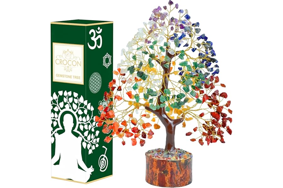 The Original 7 Chakra Crystal Tree Birthday Gifts for Women & men Crystal Tree of Life Sister birthday gift Home Decor Healing Crystals Gifts for Mom Positive Energy New Home House Warming Gift Women