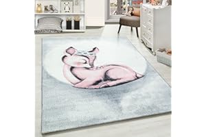 CARPETSALE24 Tappeti per bambini, colore rosa, disegno fulvo, 25092, tappeto rettangolare, Tappeti camera dei bambini, 120 x 170 cm