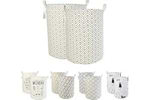 LessMo 2PCS 19,7" Paniers à Linge, Paniers à Linge Pliable Grand Bac de Rangement en Tissu Corbeille à Linge pour Organiser Chambre d'enfants, Jouets, Vêtement (La Flèche, Épaissie 19 "/ Large)