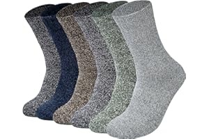 YSense Beau 6 par ciepłych skarpet męskich z wełny merynosów, termiczne, zimowe, grube, oddychające, do chodzenia, wędrówek, jazdy na nartach, trekkingu, biznesowe, przytulne, do łydki, prezent