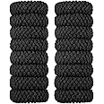 16 Pieces Thick Cotton Hair Ties Seamless Cotton Hair Bands No Crease No Break No Slip Hair Bands Seamless Hair Elastics Ties Thick Stretchy Ponytail Holders for Women Girls (Black)